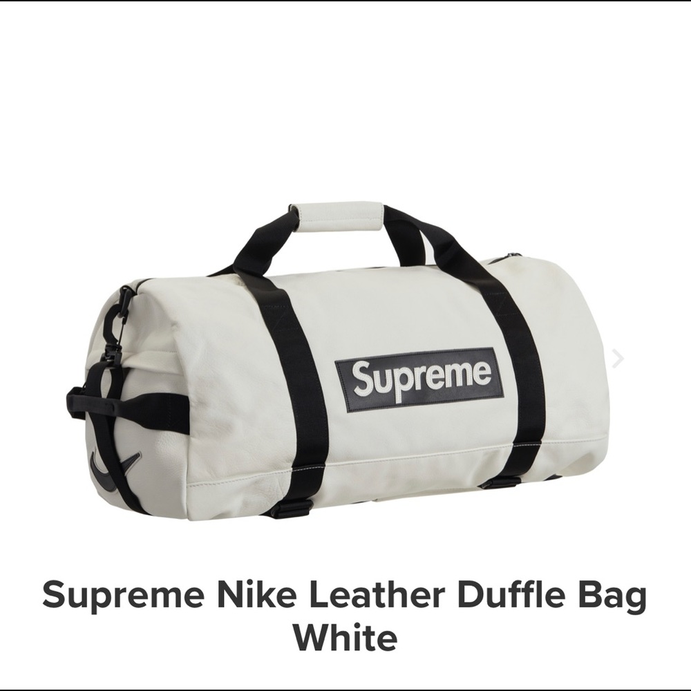 Supreme leather duffel bag
